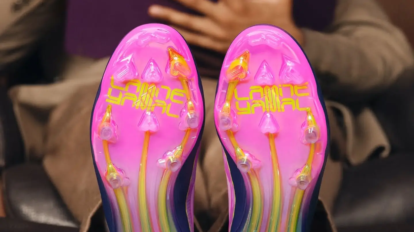 adidas drop new Lamine Yamal signature F50 boots in vibrant pink